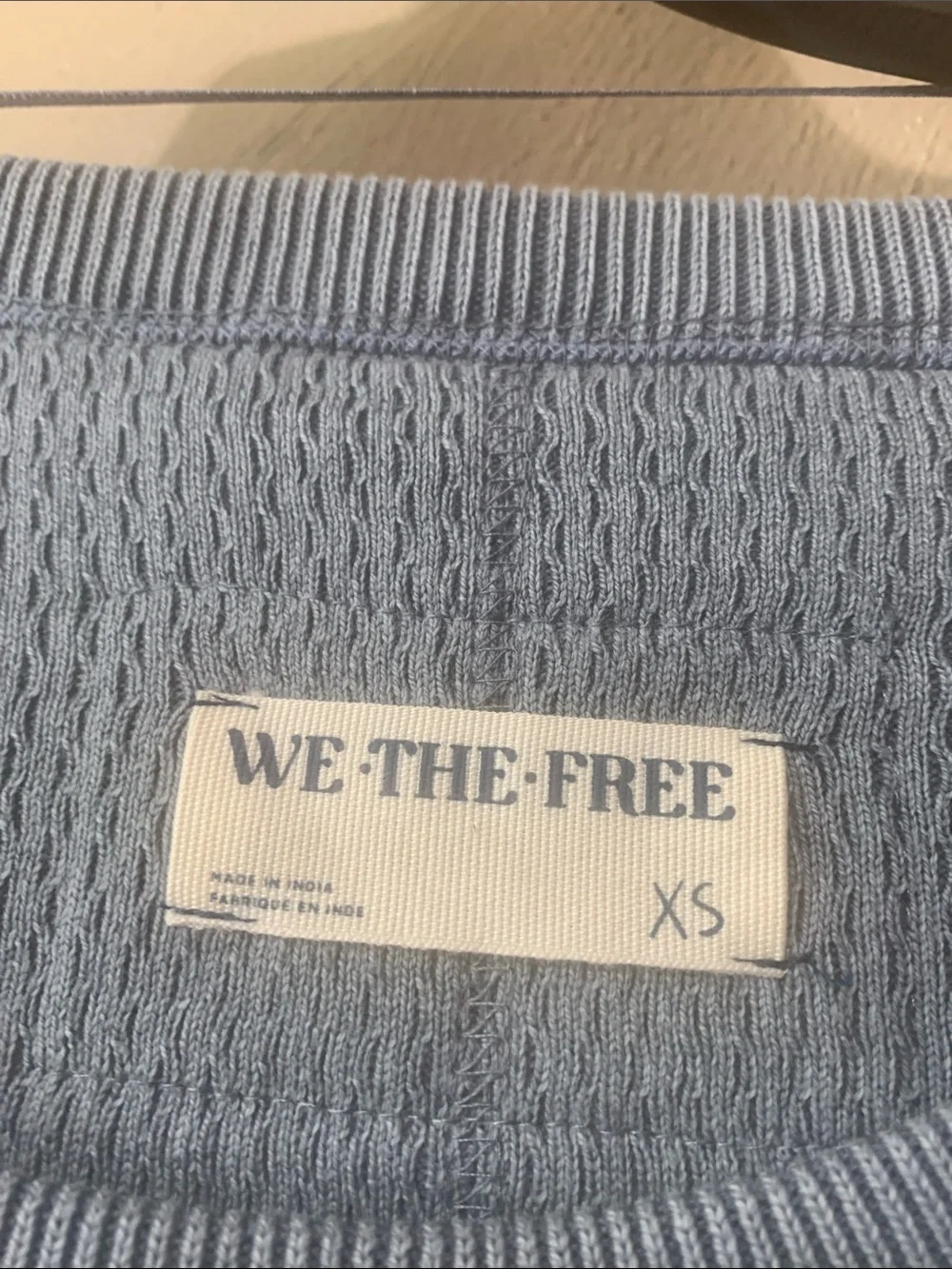 We The Free XS Light Gray Scoop Neck Textured Knit Sweater Top